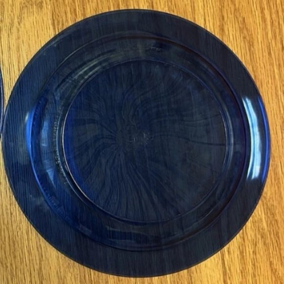 Vintage Arcoroc France Cobalt Blue Glass Plate Dinner & Deserts Plate 7.5" - Picture 5 of 6